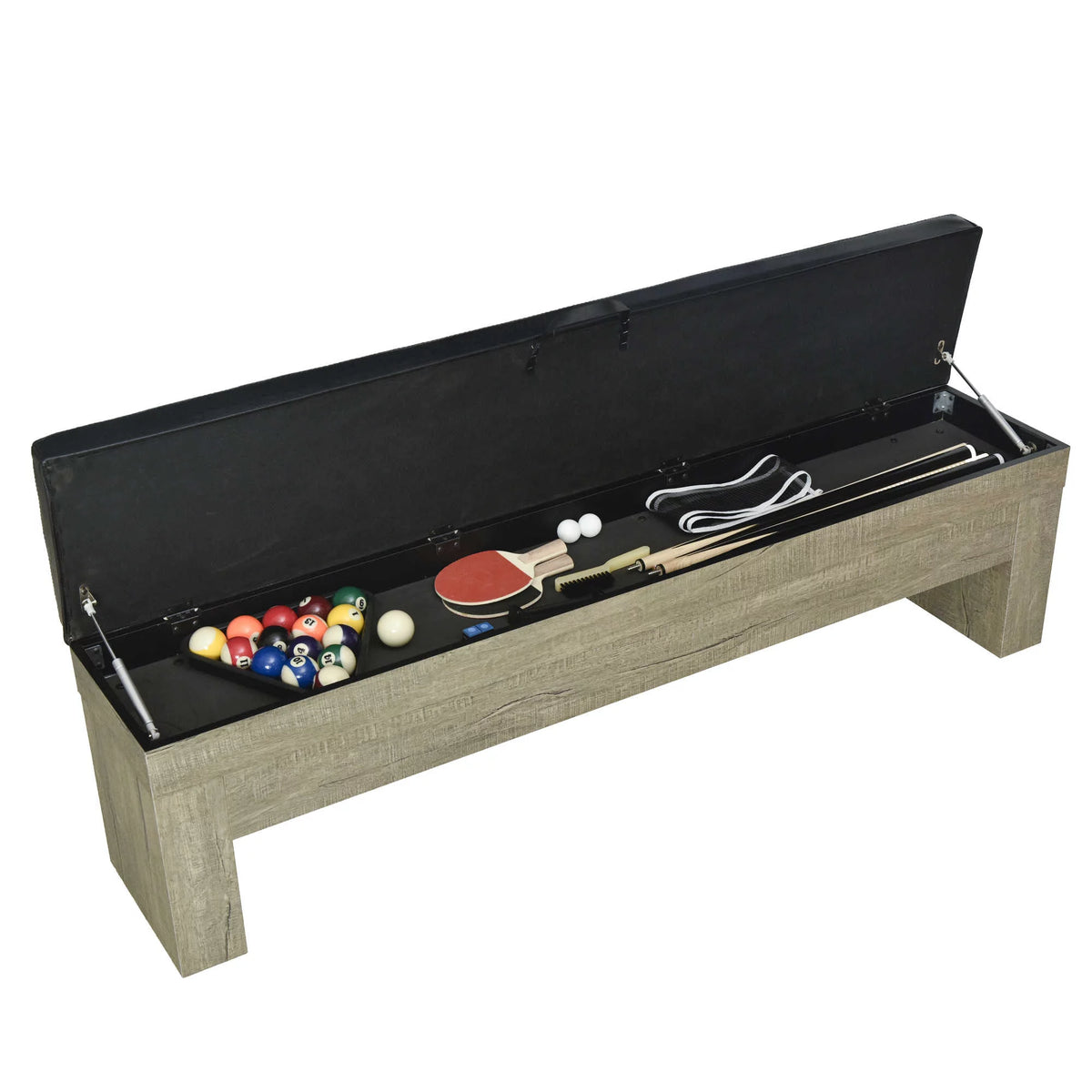 Rustic Gray 7-ft Pool Table Combo Set with Benches W844