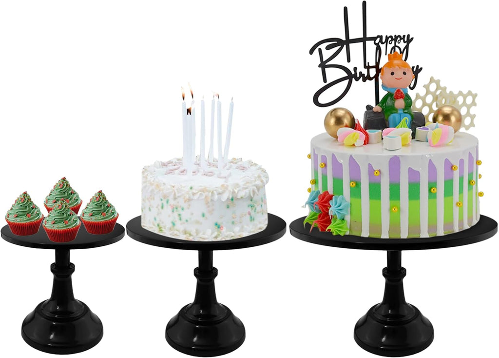 10 in Adjustable Height Black Cake Stand M39372
