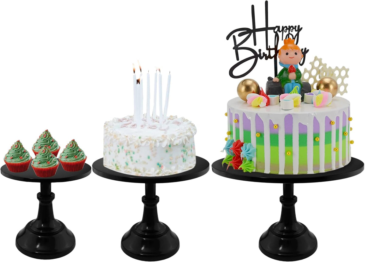10 in Adjustable Height Black Cake Stand M39372