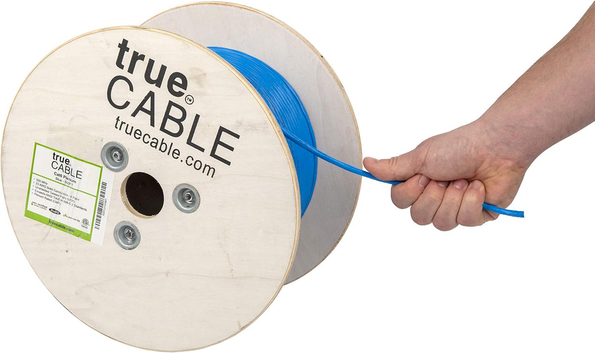 White Cat6 Plenum 500ft Bare Copper Ethernet Cable V7888