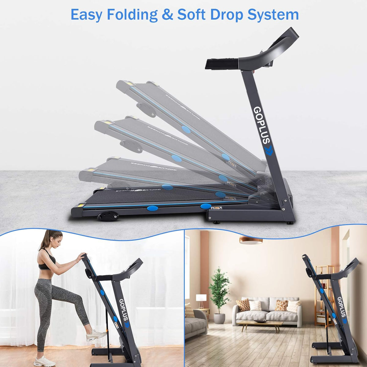 2.25HP Folding Treadmill with Incline Electric Treadmill X632