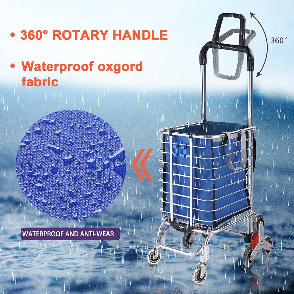 Folding Shopping Cart with Wheels and Removable Canvas Bag G1716
