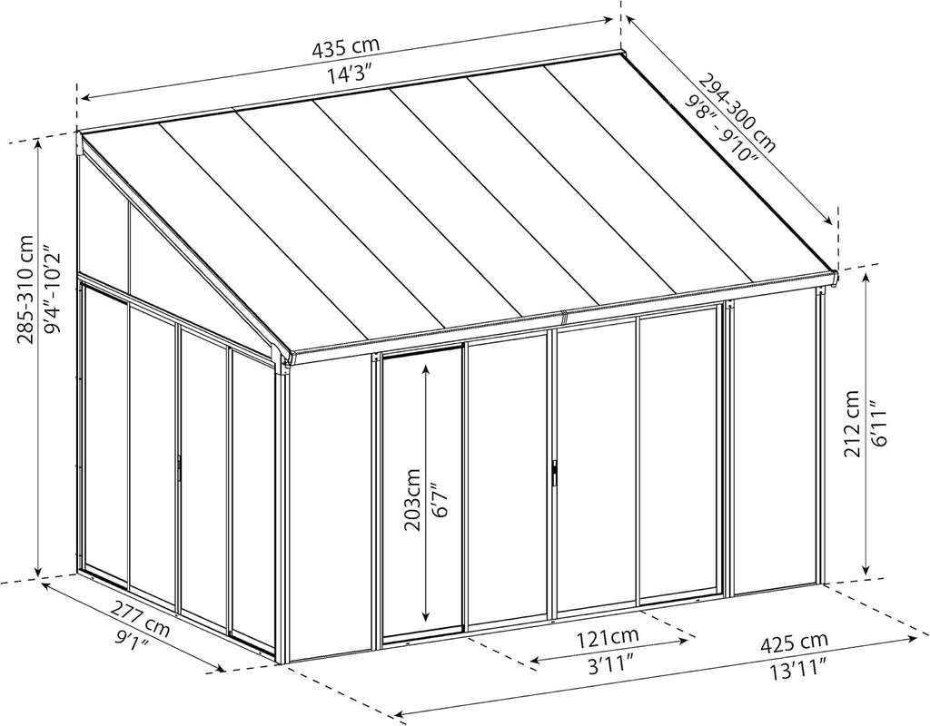 White 10x14 Enclosed Patio Cover Polycarbonate Shelter U227990
