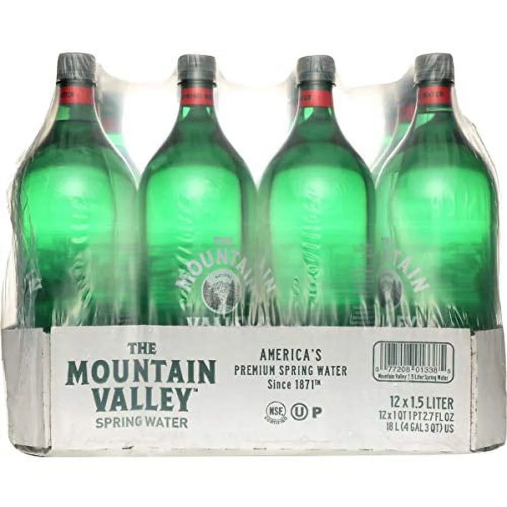 1.5 Liter Flat Cap Pet Bottle Spring Water, 12 per case T53766