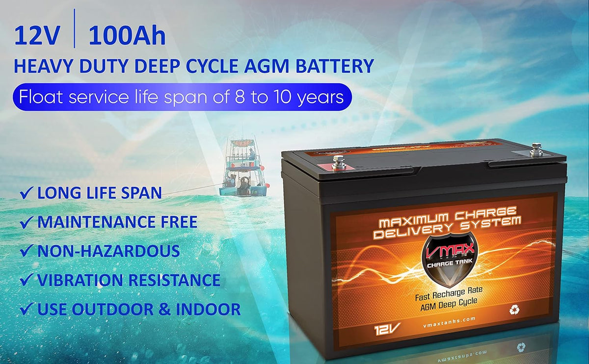 12V 100AH AGM Deep Cycle Group 27 Batteries K600