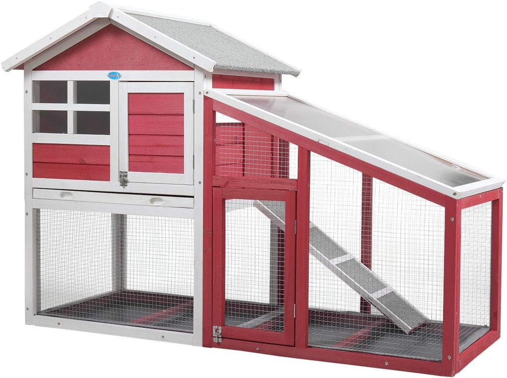 Indoor Outdoor Rabbit Hutch with Removable Tray U42235
