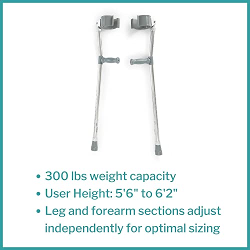 Adjustable Steel Forearm Crutches, 28 in x 37 in, 2 Pack C37458