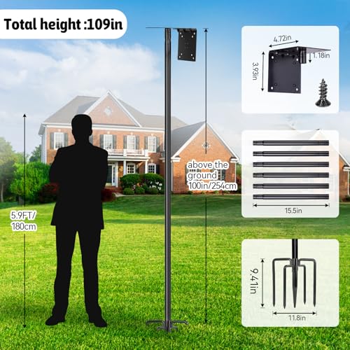 1 Pack 109 Inch Heavy Duty Bird Feeder Pole K697