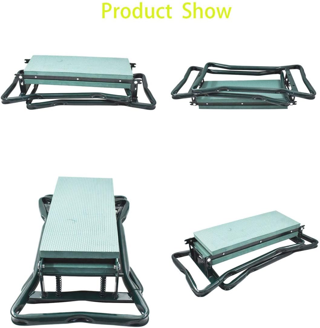 Foldable Garden Kneeler Stool with Tool Pouch and Kneeling Pad F73171
