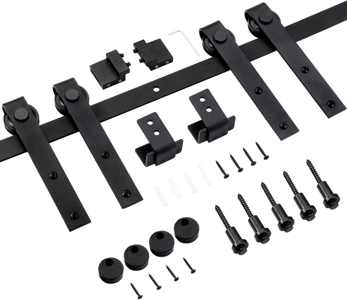 6 FT Mini Sliding Double Barn Door Hardware Track Kit I4644