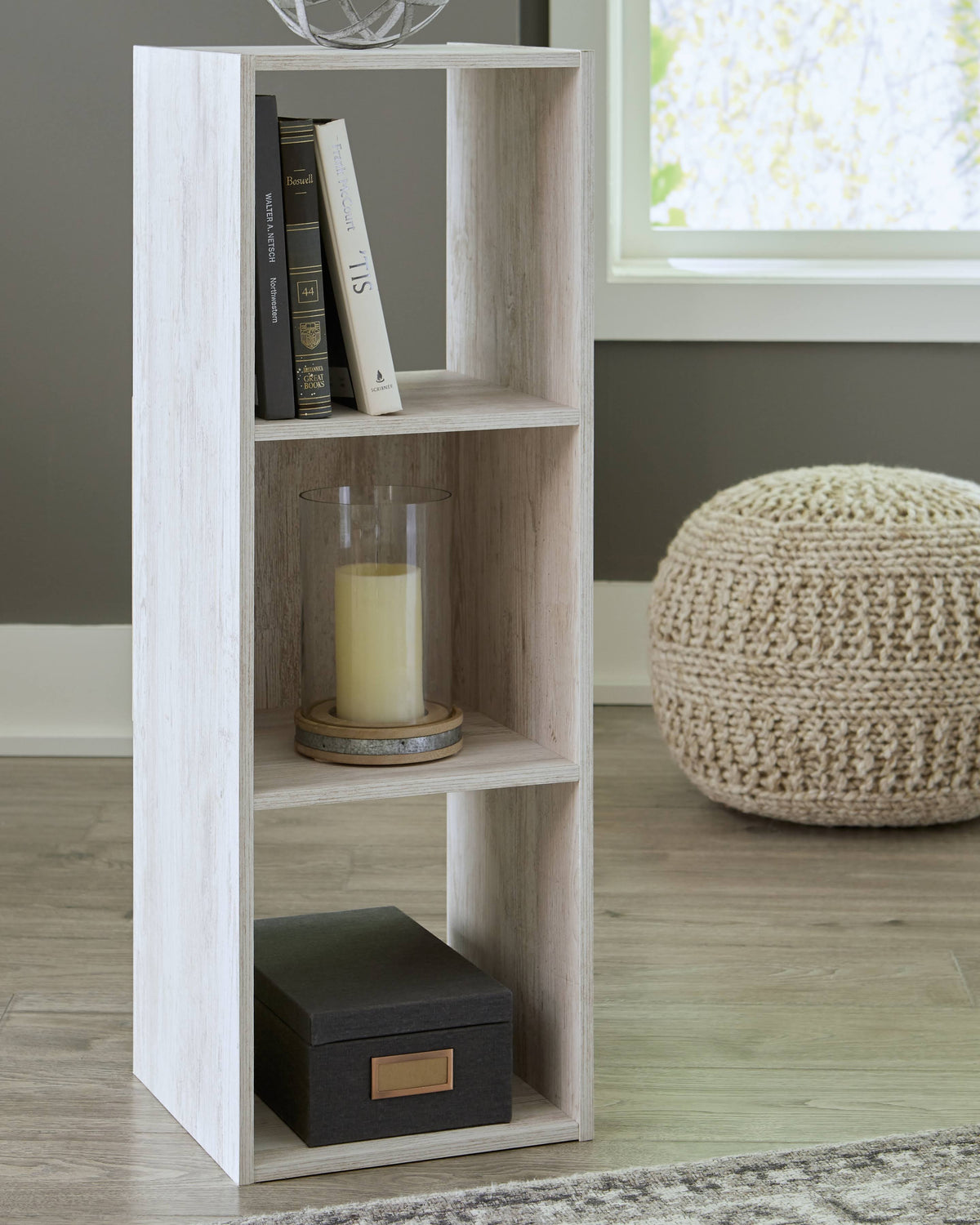 Whitewash Three Cube Organizer O582