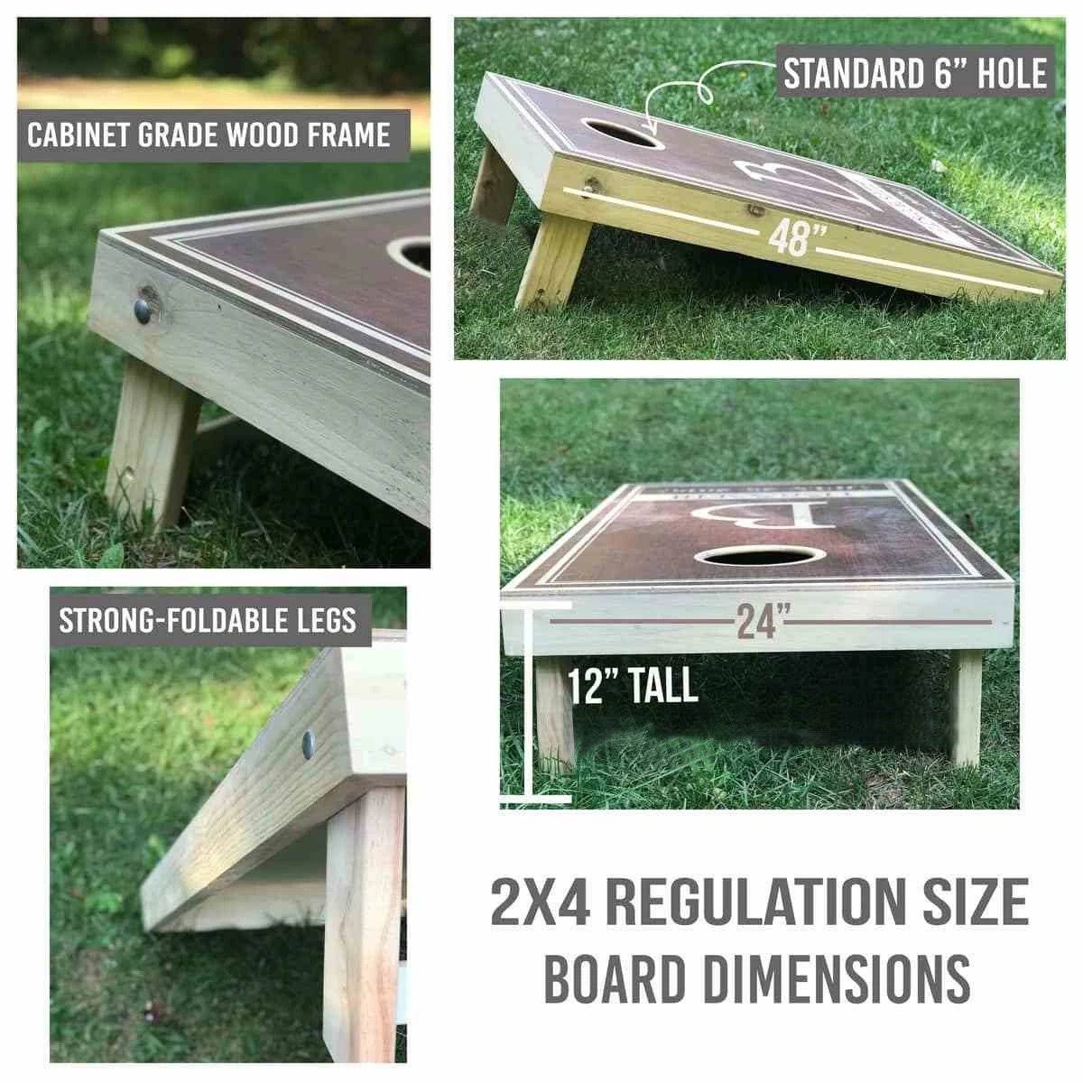 Solid Wood Cornhole Board Set J99994