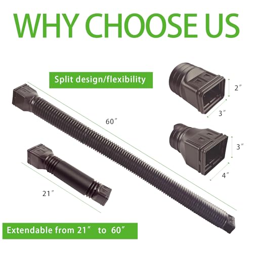 3 Pack Flexible Downspout Extension 21 to 60 Inches Brown X5109