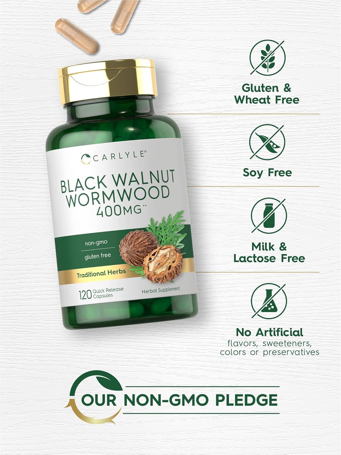Black Walnut Wormwood 120 Capsules Herbal Complex Q333169