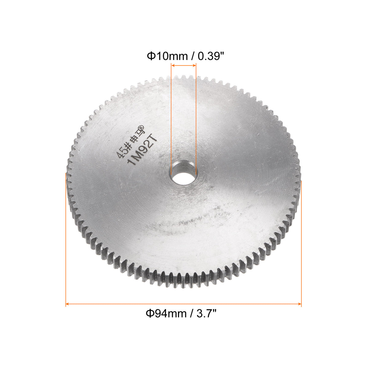 Straight Spur Gear 10mm Inner Diameter 92T 1 Module Steel Motor Gear O5837
