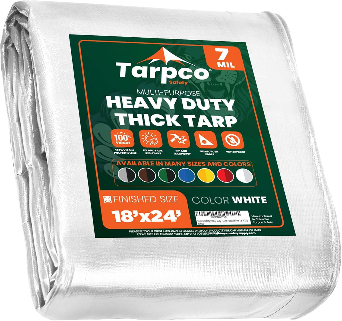 Heavy Duty 7 Mil Waterproof Poly Tarp Cover 8' X 10' Q63227