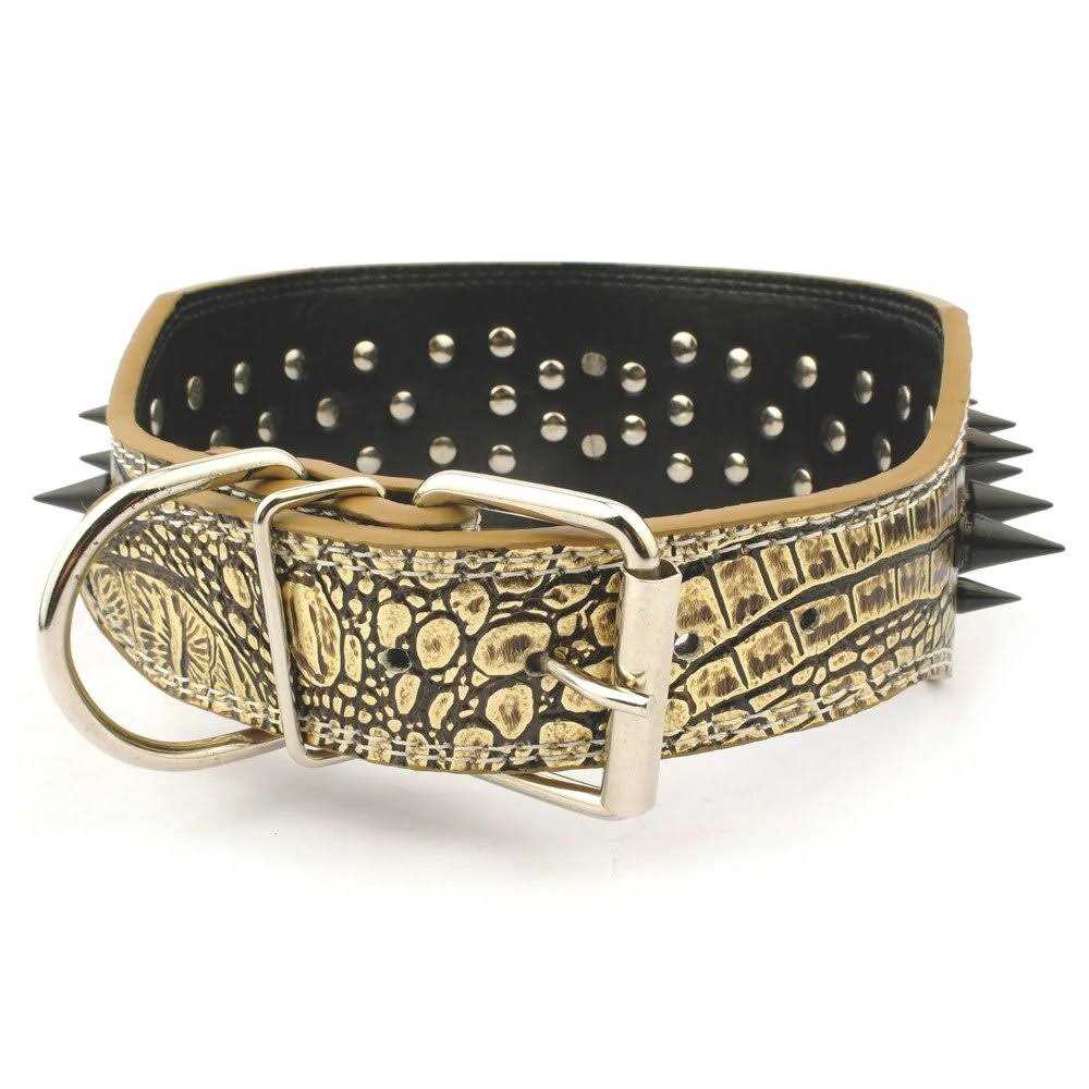 3 Inch Width Sharp Spiked Studded Leather Dog Collar S250