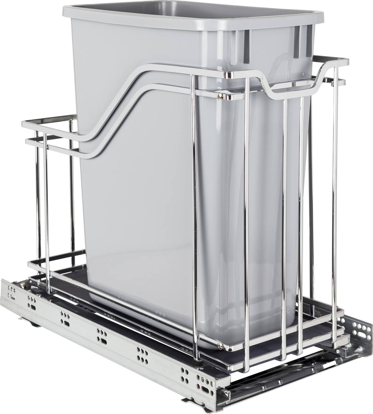 Metal Single Trashcan Polished Chrome with Grey N581555