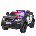 12V Powered Ride On Police Car with Parental Remote Control, Black X1144