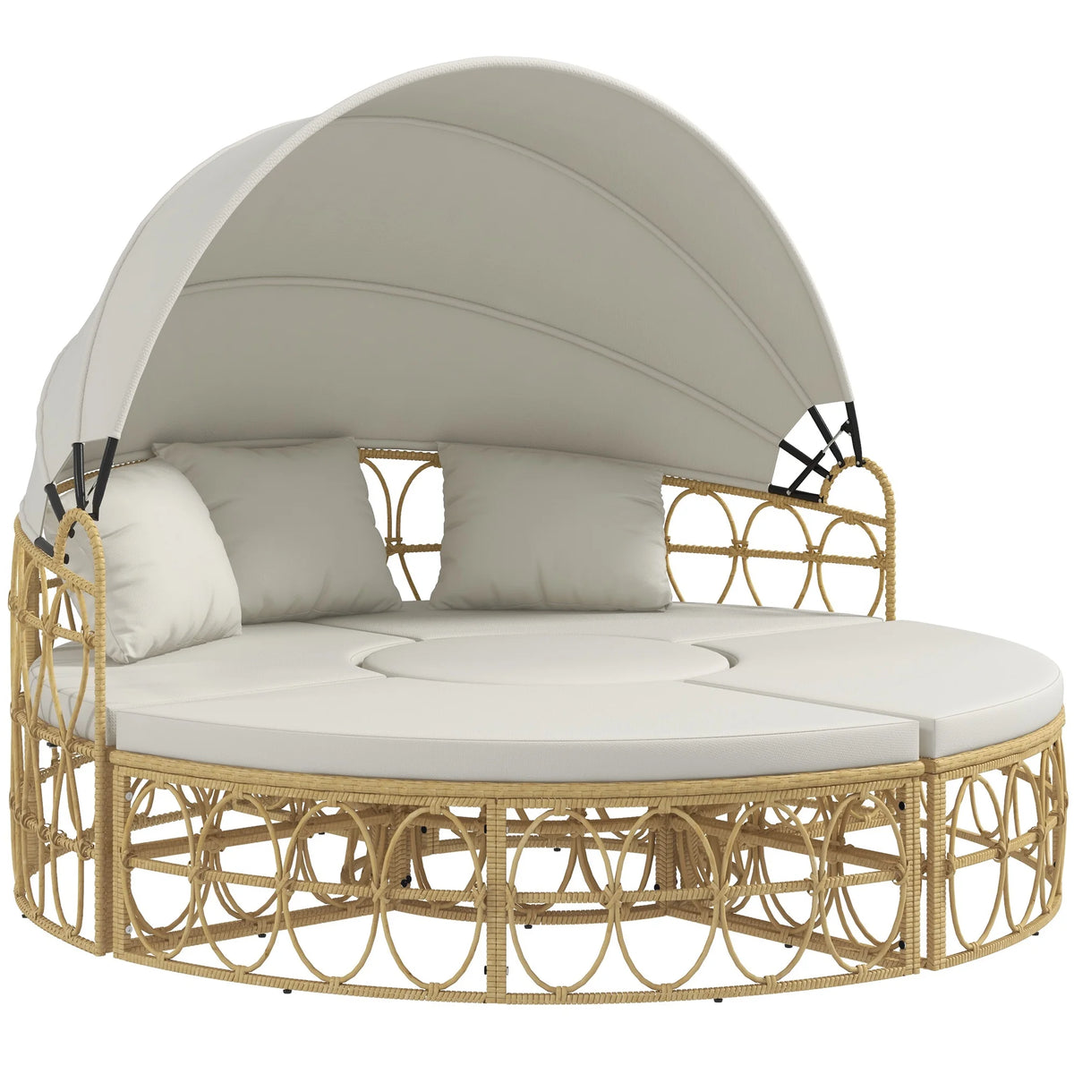 White Patio Furniture Set with Cushions G465238