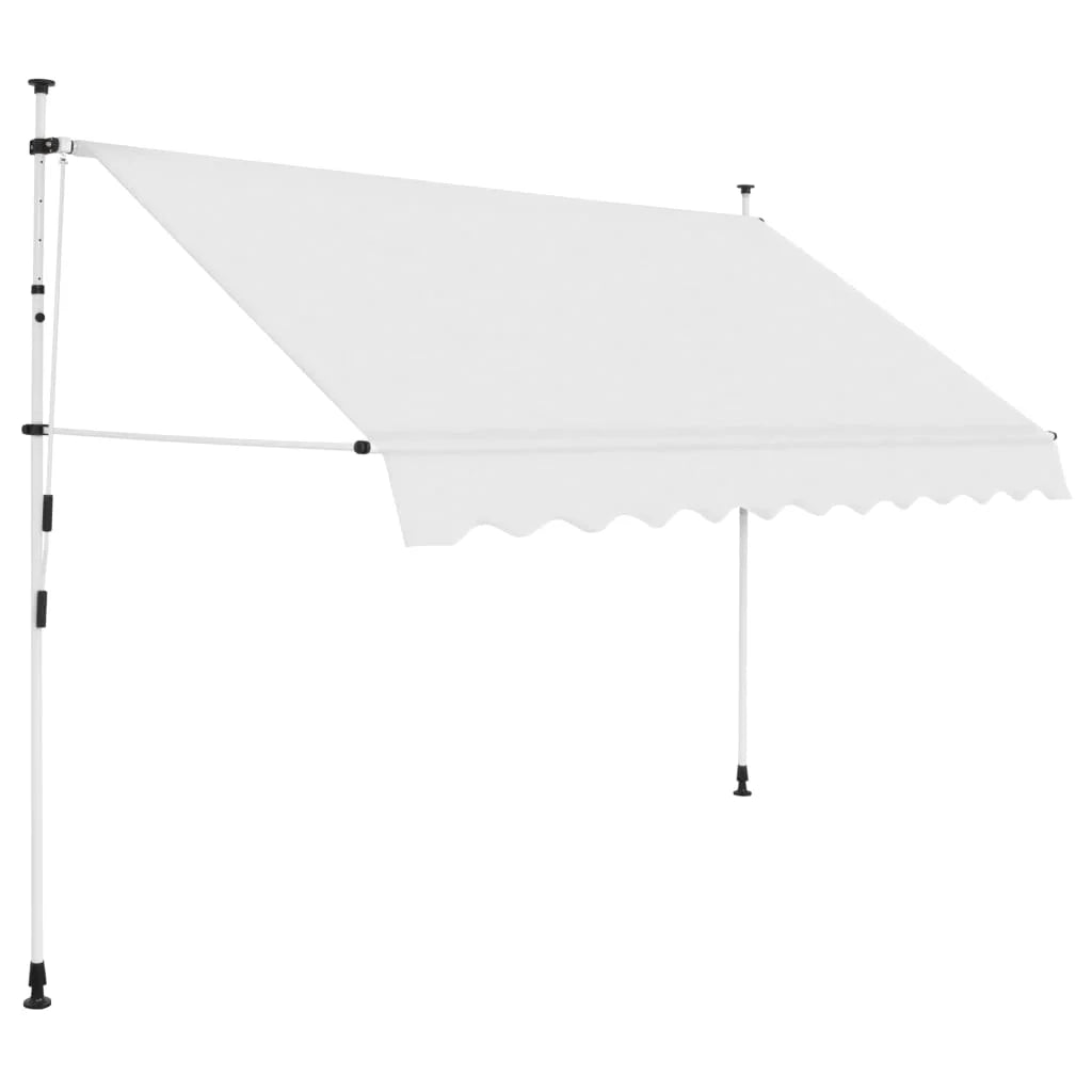 Cream White Retractable Window Awning Canopy with Crank Handle X656