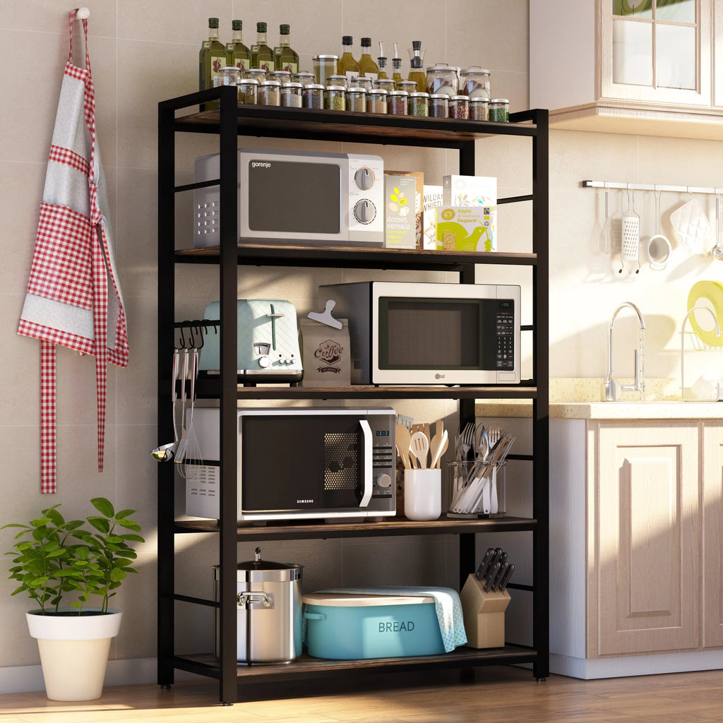 5 Tier Utility Storage Shelf with Hooks L242