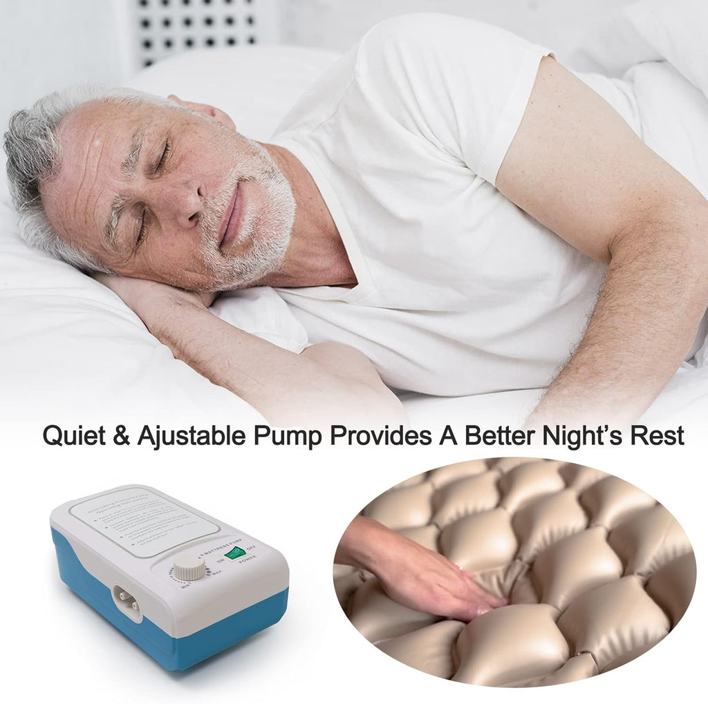 Alternating Pressure Pad Air Mattress Topper with Pump System, 36 x 78 x 3 M686091
