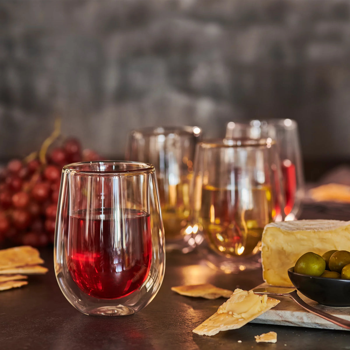4-pc Double-Wall Stemless White Wine Glass Set Q155386