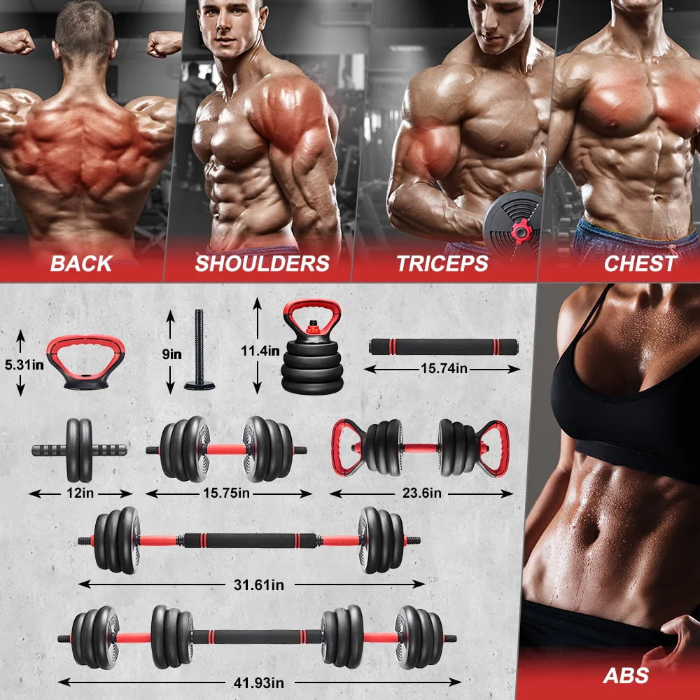 Adjustable Dumbbells Set 50lb Black Q275