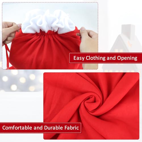 2Pcs Christmas Velvet Bags with Drawstring E686313