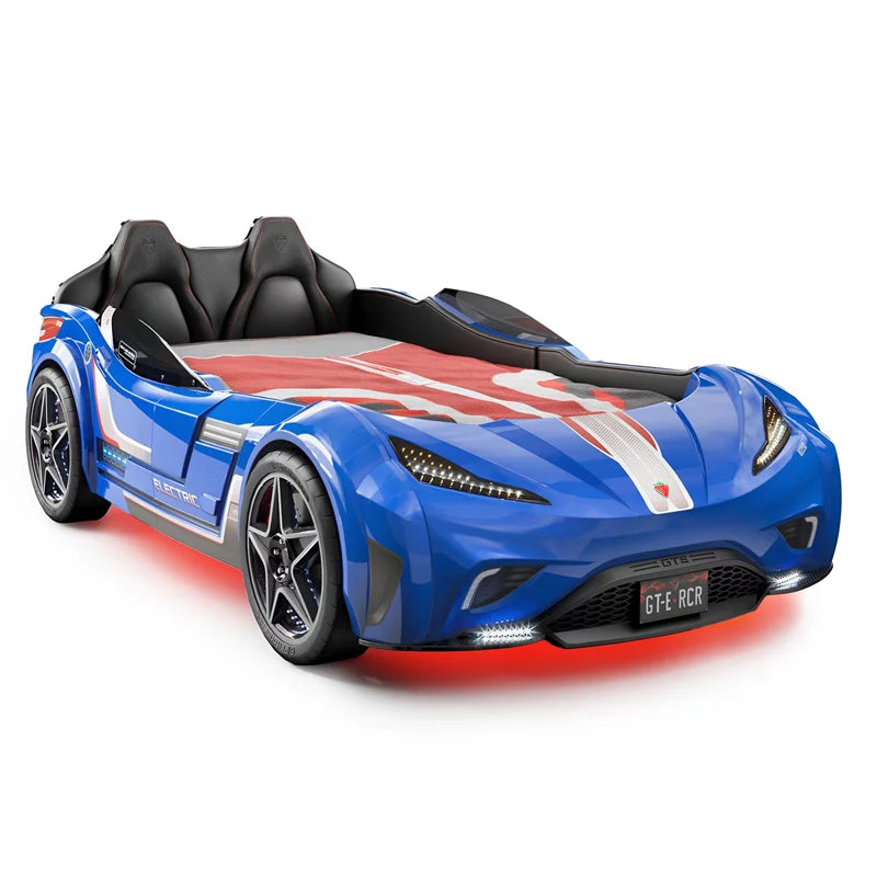 White Twin Race Car Bed C78323