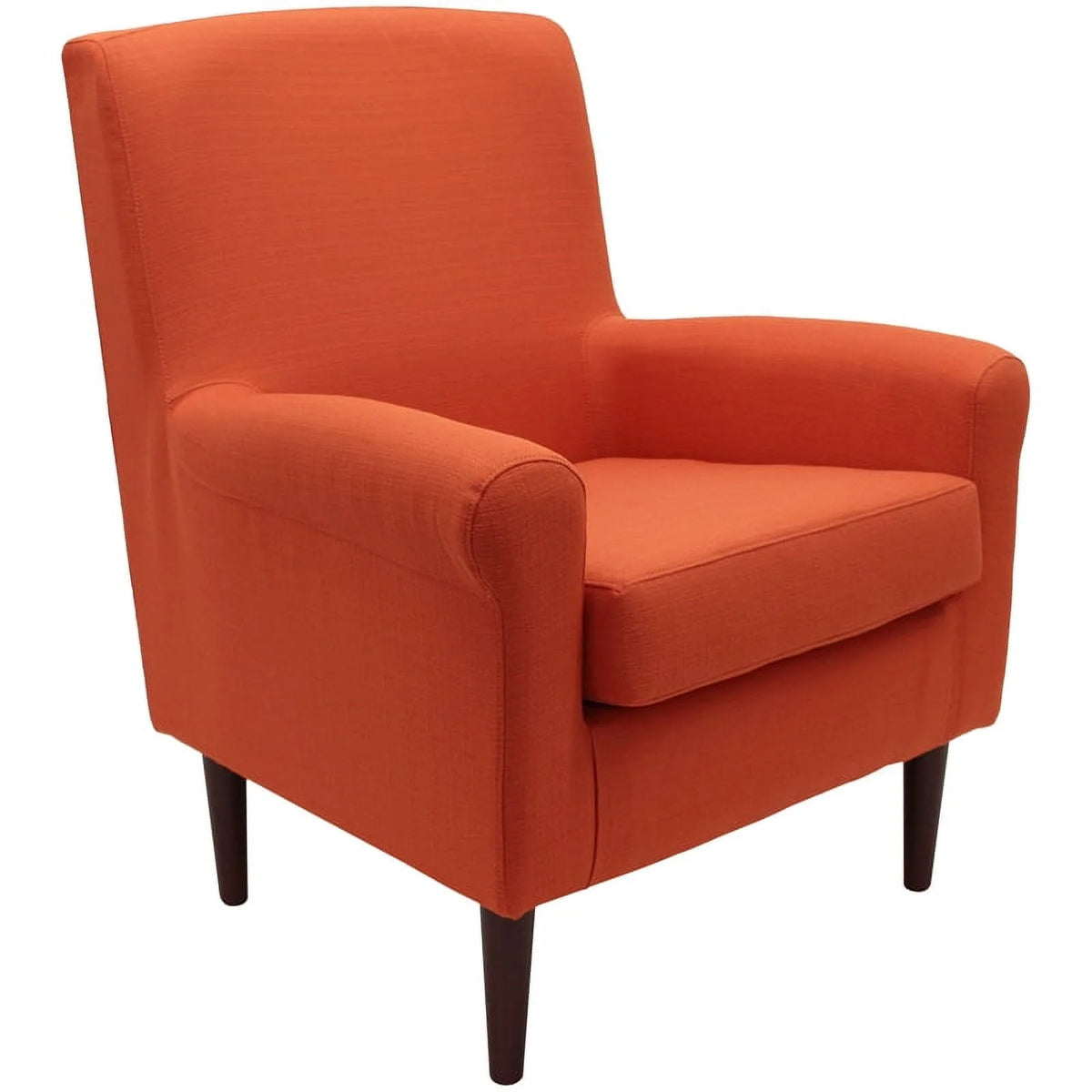 Orange Fabric Rolled Arm Lounge Chair K4231