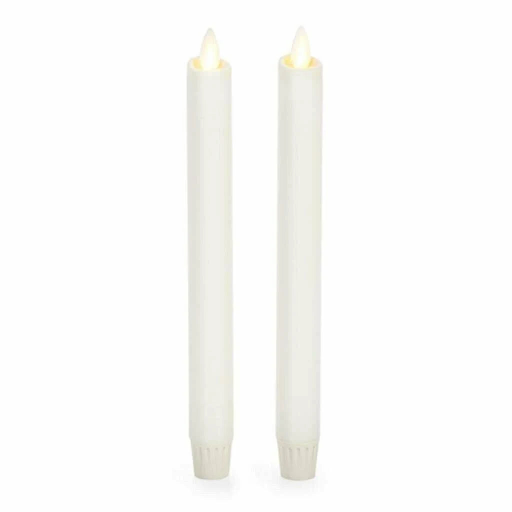 Ivory Realistic Flame LED Taper Candle with Timer (2 Pack) B726
