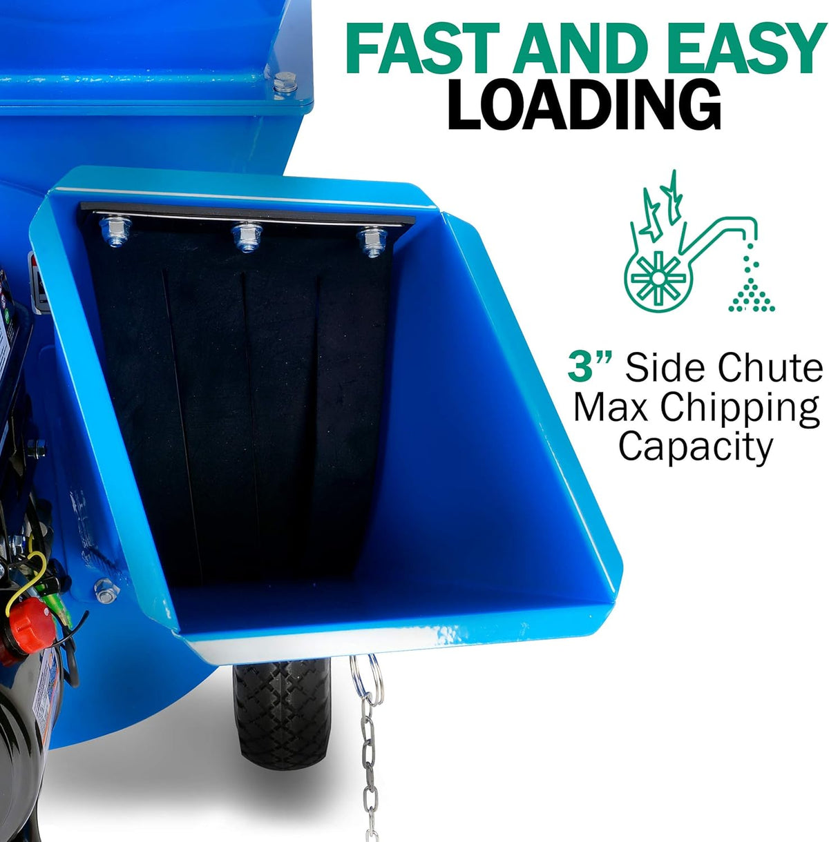 7HP 3 Inch Max Capacity Wood Chipper Shredder Mulcher J6925