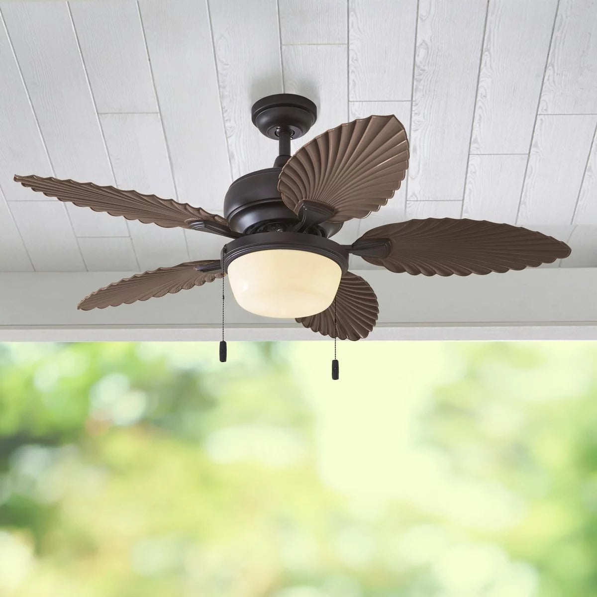 52" Bronze Ceiling Fan with 5 Palm Leaf Blades S999