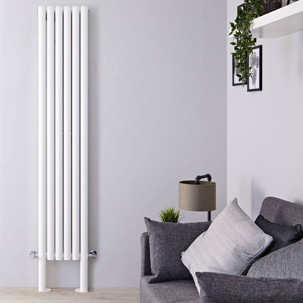 White Double Vertical Radiator V197