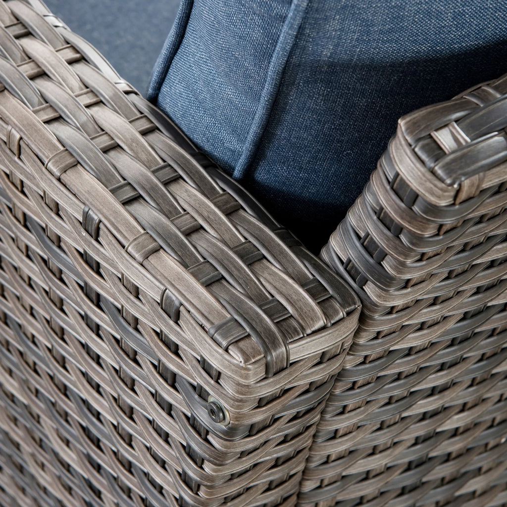 2-piece High-back Wicker Single Chairs Denim Blue E162