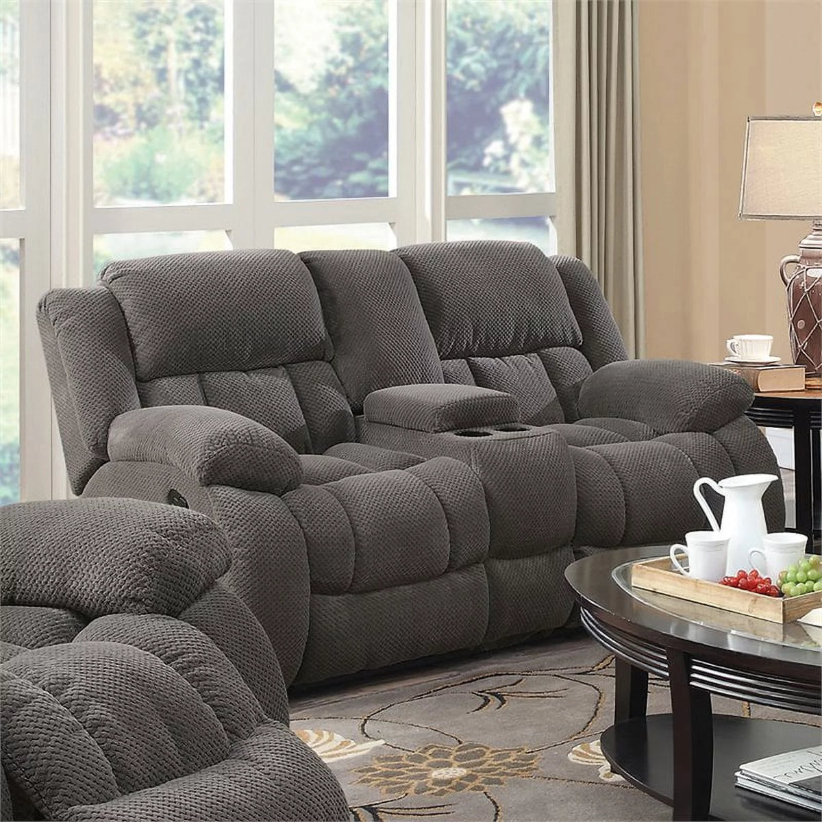 Charcoal Reclining Loveseat F422