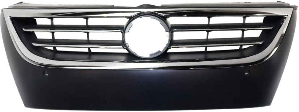 Primed Black Plastic Grille Assembly with Chrome Molding and Distance Sensor Hole X306
