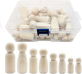 50Pcs Wooden Peg Dolls 35-65mm DIY Arts Crafts P50859