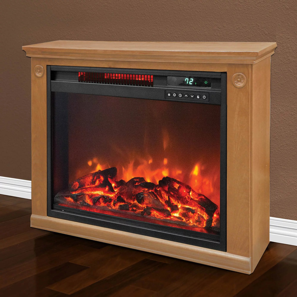 Quartz Infrared Electric Freestanding Portable Fireplace Heaters (Pair) T2175