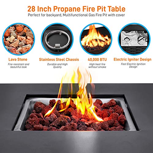 50,000 BTU Square Propane Fire Pit Table G377