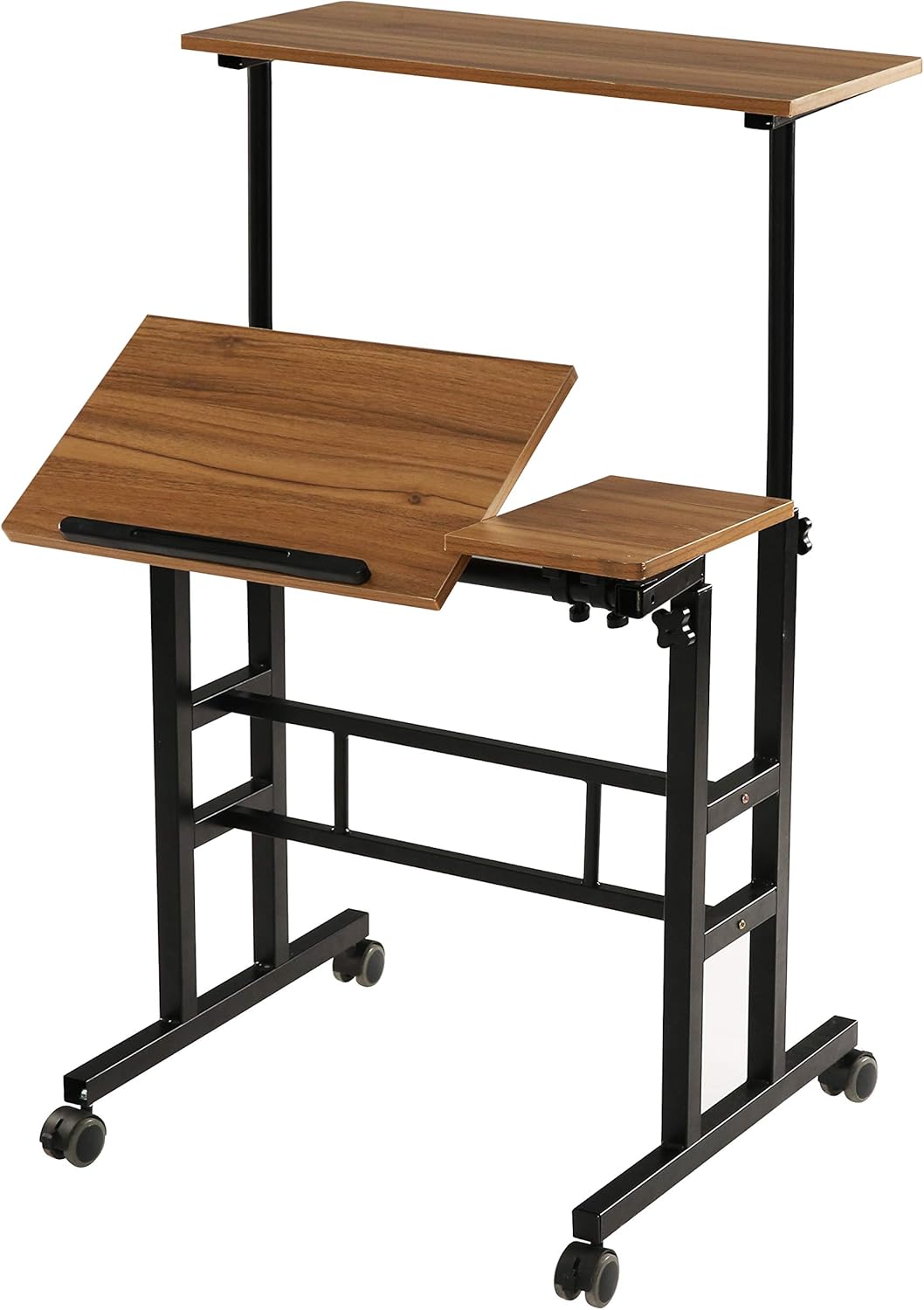 Light Grain Height Adjustable Mobile Standing Desk S57271