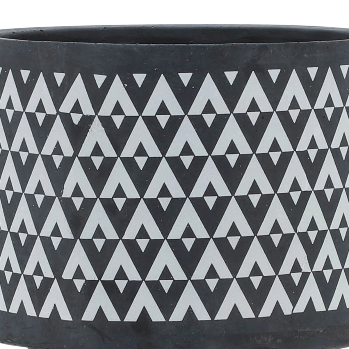 Ceramic Aztec Planter on Wooden Stand, Gray, 8"L X 8"W X 9"H M188885