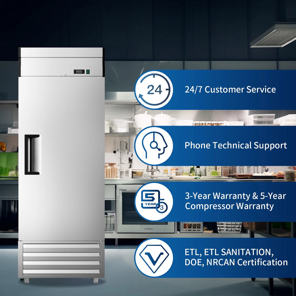 Stainless Steel Single Door Upright Freezer with Lock K84267