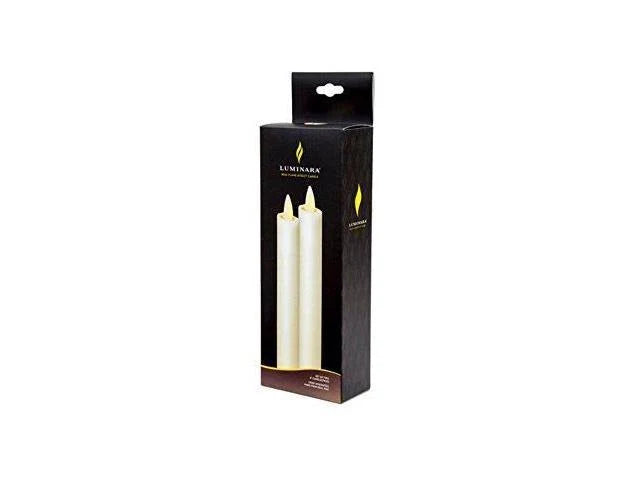 Ivory Realistic Flame LED Taper Candle with Timer (2 Pack) B726
