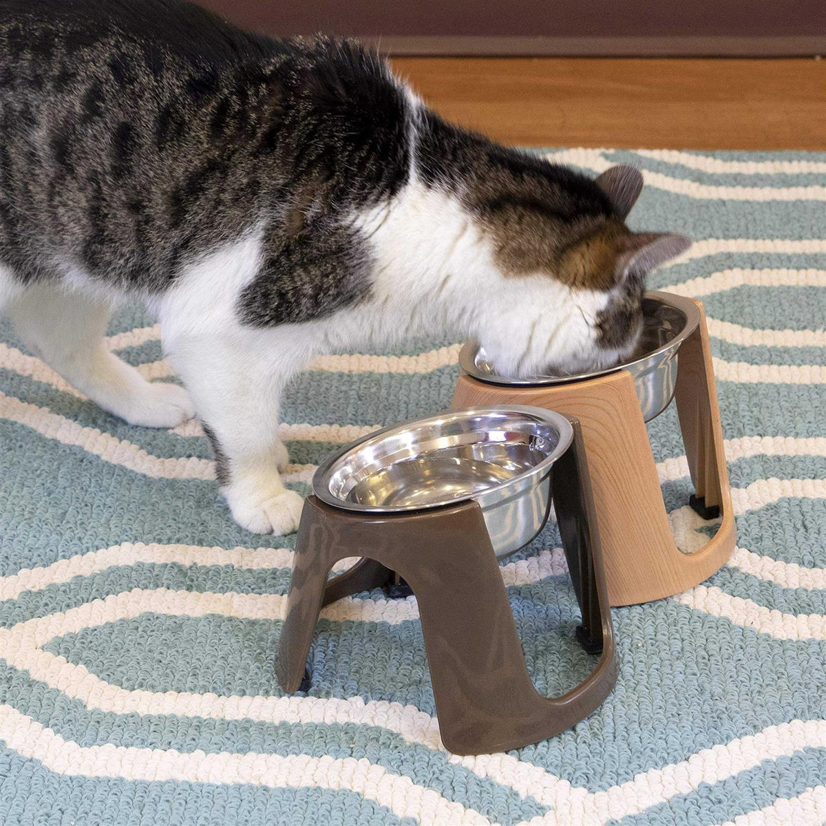 Raised Stainless Steel Food Bowls L822734