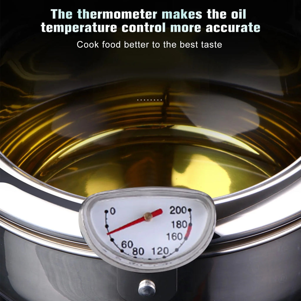 Stainless Steel Deep Fryer Pot with Oil Drip Drainer Rack H1220