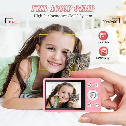 4K 64MP Compact Point and Shoot Digital Camera with 64GB Card C291949