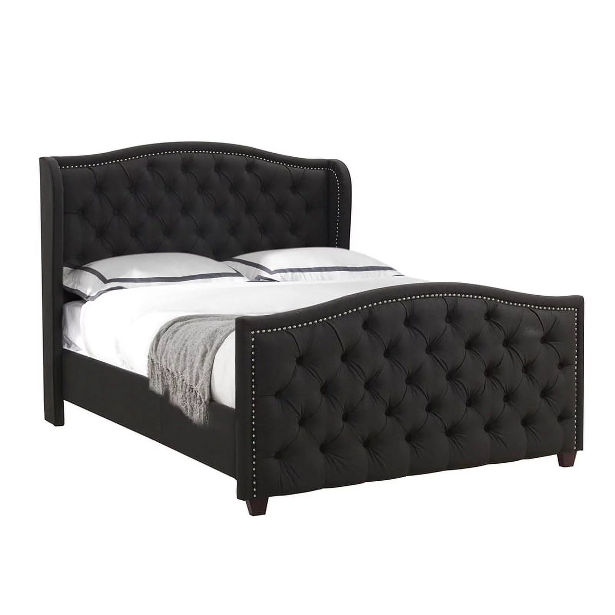 King Tufted Wingback Bed A1946